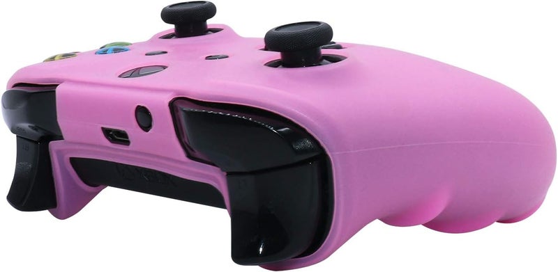 RALAN Pink Skins ,Silicone Controller Cover Skin Protector Compatible for Xbox One S/X Controller (Pink Pro Thumb Grip x 2,Cat + Skull Cap &Cover Grip x 2) - Image 5